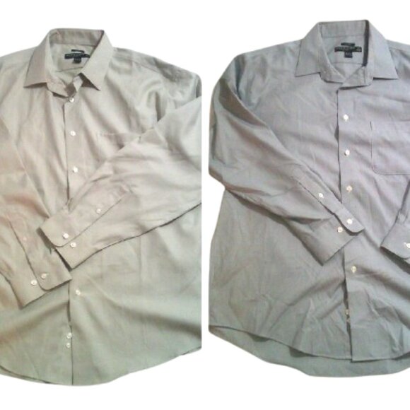 Pronto Uomo Mens Dress Shirt Size 17-1/2 / 34-35 (XLarge) Lot of 2 Shirts - Picture 2 of 9